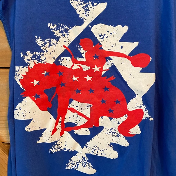 Bella Canvas Royal Blue Western Racerback Graphic Tank Top - Picture 2 of 6